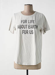 T-shirt imprimé fantaisie manches courtes gris MAJESTIC FILATURES femme