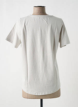 T-shirt imprimé fantaisie manches courtes gris MAJESTIC FILATURES femme