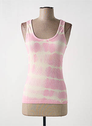 Top imprimé fantaisie sans manche rose ACQUAVERDE femme