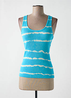 Top imprimé fantaisie sans manche bleu ACQUAVERDE femme