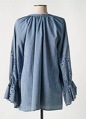 Blouse manches longues manches longues bleu HANA SAN femme