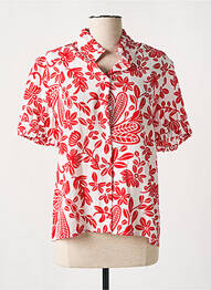 Chemisier manches courtes manches courtes rouge MODETROTTER femme
