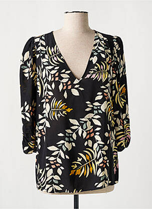 Blouse imprimé fleurs manches 3/4 noir BA&SH femme