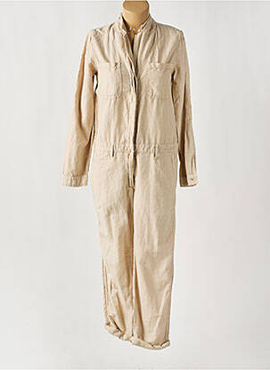 Combi-pantalon fermeture boutonnée sur le devant manches longues beige HARTFORD femme