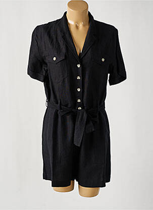 Combishort fermeture boutonnée sur le devant manches courtes noir RAILS femme
