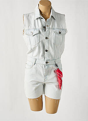 Combishort fermeture boutonnée sur le devant sans manche bleu TENELLEVEN femme