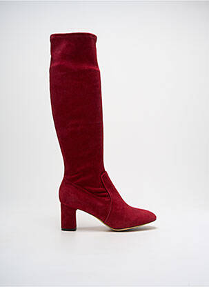 Bottes nubuck talon de 4 à 6cm rouge PARALLELE femme