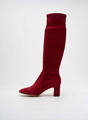 Bottes nubuck talon de 4 à 6cm rouge PARALLELE femme