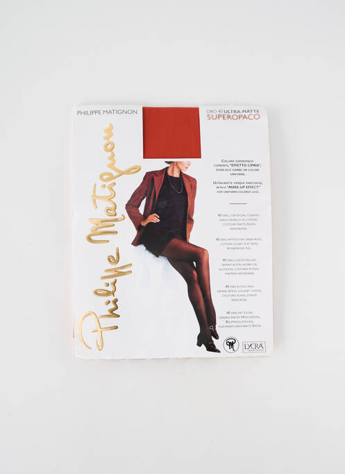 Collants orange PHILIPPE MATIGNON pour femme