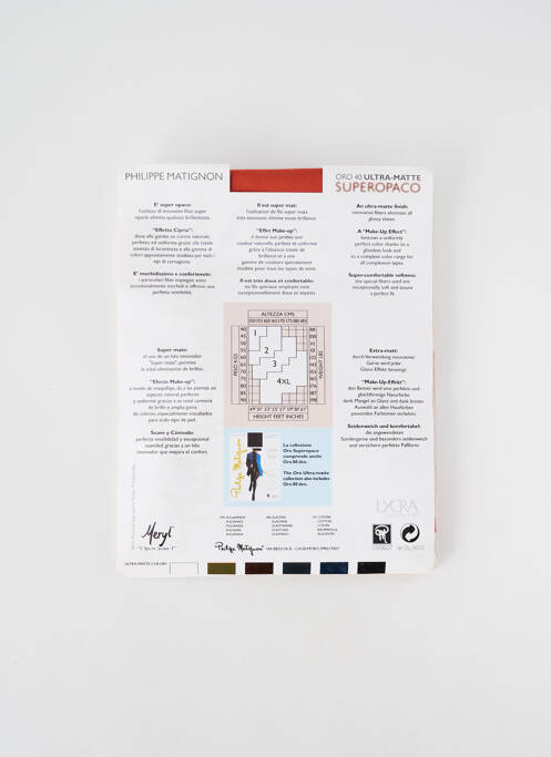 Collants orange PHILIPPE MATIGNON pour femme