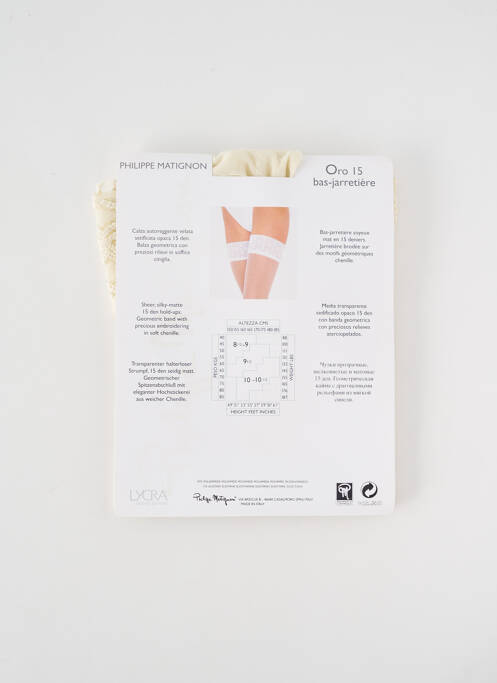 Bas blanc PHILIPPE MATIGNON pour femme