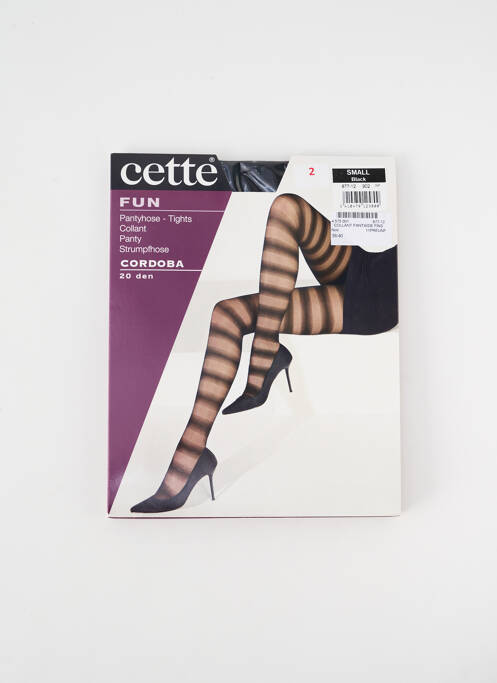 Collants tissage transparent noir CETTE femme