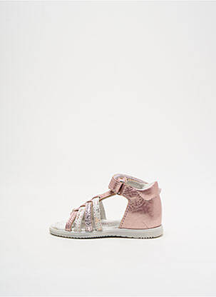 Sandales/nu pieds tissage satiné bout ouvert rose BOPY fille