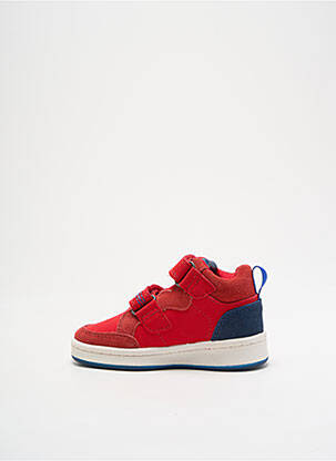 Baskets fermeture scratch bout rond rouge KICKERS garçon