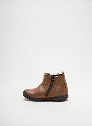 Bottines/boots matière lisse bout rond marron BOPY fille