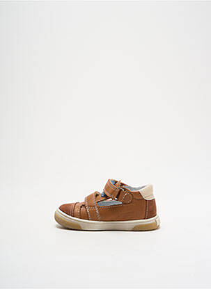 Sandales/nu pieds tissage satiné bout rond marron BOPY garçon