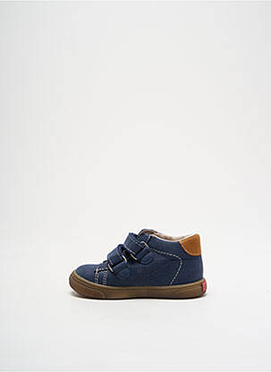 Baskets voute plantaire bout rond bleu BOPY garçon