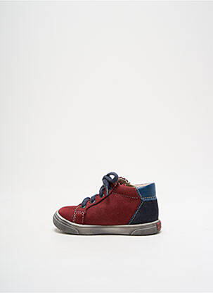 Baskets voute plantaire bout rond rouge BOPY garçon