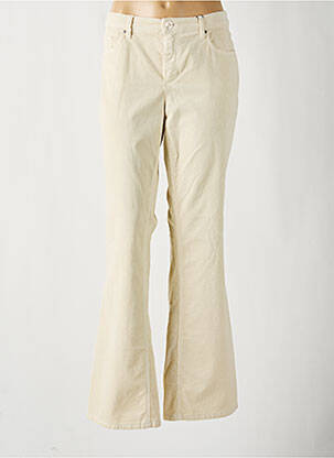 Pantalon flare fermeture zippée sous rabat boutonné beige STARK femme