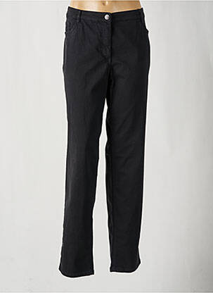 Pantalon droit fermeture zippée sous rabat boutonné noir STARK femme