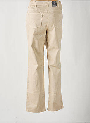 Pantalon droit fermeture zippée sous rabat boutonné beige STARK femme