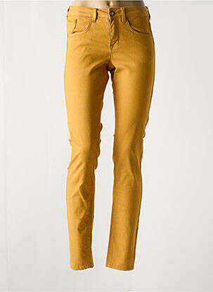 Jeans coupe slim stretch taille basse jaune CREAM femme