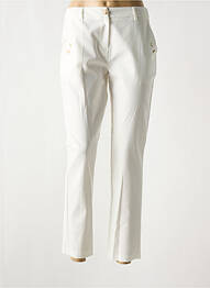 Pantalon chino fermeture zippée sous rabat boutonné taille normale beige EVA KAYAN femme
