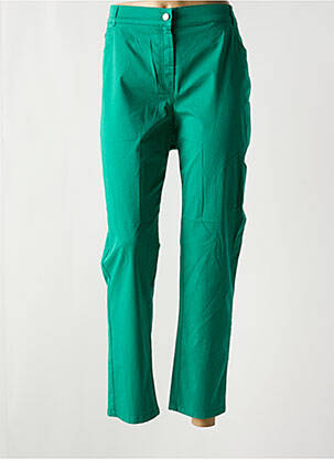 Pantalon slim tissage popeline taille normale vert FRANCE RIVOIRE femme