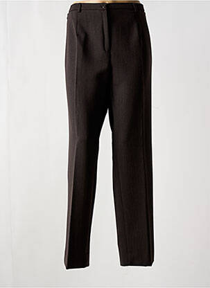 Pantalon droit tissage crêpe taille normale marron FRANCE RIVOIRE femme