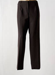 Pantalon droit tissage crêpe taille normale marron FRANCE RIVOIRE femme