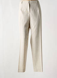 Pantalon droit taille à pinces taille haute beige FRANCE RIVOIRE femme