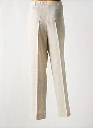 Pantalon droit taille à pinces taille haute beige FRANCE RIVOIRE femme