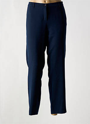 Pantalon droit tissage crêpe taille normale bleu FRANK WALDER femme