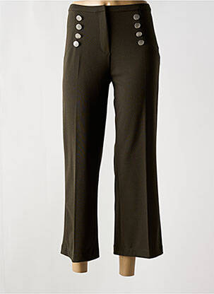 Pantalon 7/8 taille à pinces taille normale vert SIGNE NATURE femme