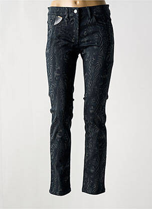 Pantalon slim tissage popeline taille normale bleu ZERRES femme