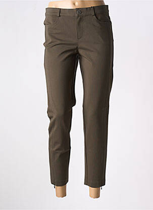 Pantalon 7/8 fermeture zippée sous rabat boutonné vert STARK femme