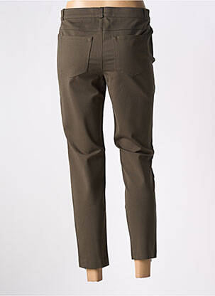 Pantalon 7/8 fermeture zippée sous rabat boutonné vert STARK femme