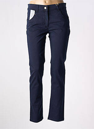 Pantalon slim taille élastique bleu ZERRES femme