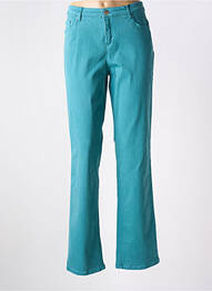 Pantalon droit fermeture zippée sous rabat boutonné bleu STARK femme