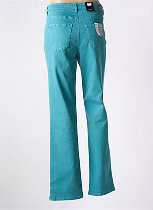 Pantalon droit fermeture zippée sous rabat boutonné bleu STARK femme