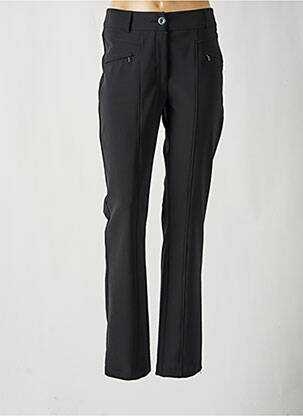 Pantalon slim tissage popeline taille normale noir EVA KAYAN femme
