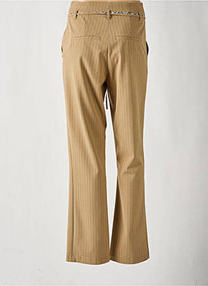 Pantalon droit tissage crêpe taille haute beige EVA KAYAN femme