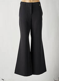 Pantalon flare fermeture zippée sous rabat avec crochet taille haute noir FABIENNE CHAPOT femme