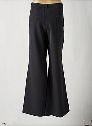 Pantalon flare fermeture zippée sous rabat avec crochet taille haute noir FABIENNE CHAPOT femme