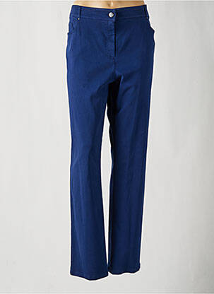 Pantalon slim tissage popeline taille normale bleu PAUSE CAFE femme