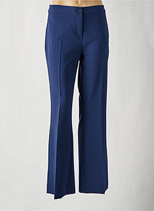 Pantalon flare taille à pinces taille haute bleu SIGNE NATURE femme