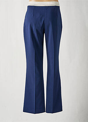 Pantalon flare taille à pinces taille haute bleu SIGNE NATURE femme