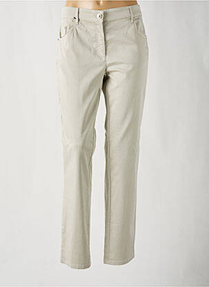 Pantalon slim tissage popeline taille normale beige ZERRES femme