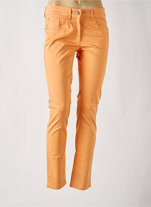Pantalon slim tissage popeline taille normale orange ZERRES femme