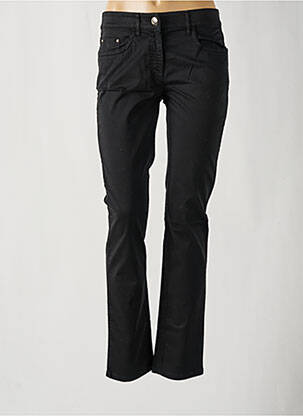 Pantalon slim tissage popeline taille normale noir ZERRES femme
